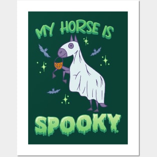 My Horse Is Spooky - Cute Halloween Ghost Horse Posters and Art